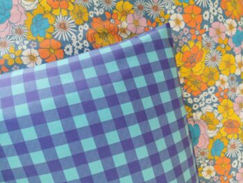 Retro Gingham Organic Cotton Pillow Case Flat, 2 of 4