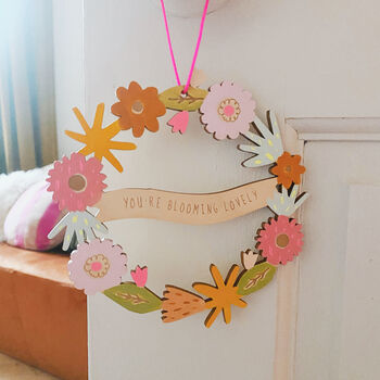 Floral Hand Painted Wreath, 5 of 6