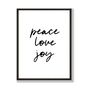 Peace Love Joy Christmas Minimal Monochrome Print, thumbnail 3 of 3