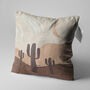 Brown Cushion Cover With Cactus Pattern, thumbnail 3 of 7