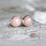 Pink Opal Stud Earrings Silver Or Gold, thumbnail 6 of 11