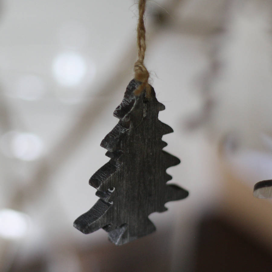 Black Wooden Trees Hanging Christmas Tree Decorations