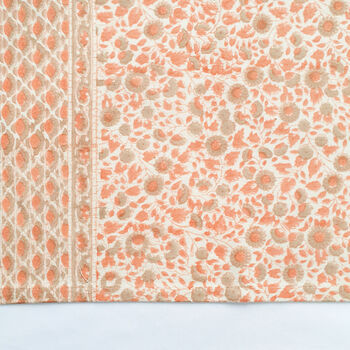 Set Of Indian Hand Block Printed Placemats, Coral, 2 of 8