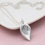 Silver Fingerprint Leaf Personalised Necklace, thumbnail 1 of 5