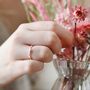 Adjustable Birth Flower Ring In Silver Plating, thumbnail 4 of 11