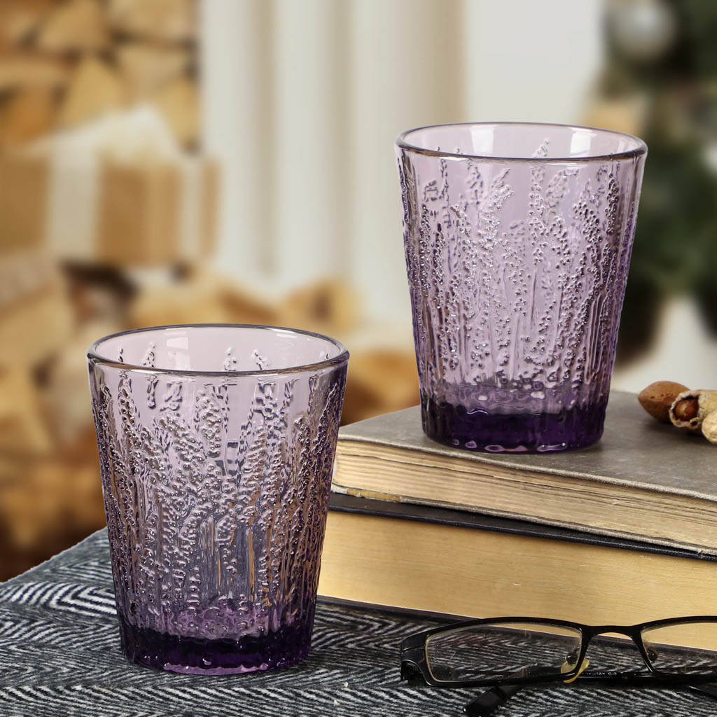 Set Of Four Vintage Embossed Tumblers By Dibor