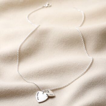 Personalised Sterling Silver Double Heart Necklace, 7 of 11