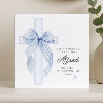 Personalised Christening Card For Godson Baby Boy, 7 of 8