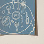 Here For The Food And Wine Illustrated Wall Art Print, thumbnail 9 of 11
