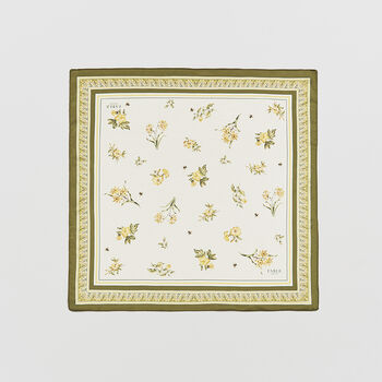 Yellow Nouveau Floral Square Scarf, 2 of 8