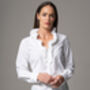 Lara White Fitted Blouse With Elizaethan Pleated Collar, thumbnail 1 of 4