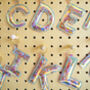 Holographic Sequin Initial Alphabet Keyring, thumbnail 3 of 8