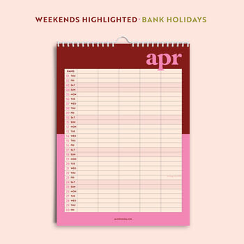 2027 A3 Family Wall Calendar | Bold Block, 2 of 3