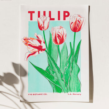 Tulip Flower Risograph Print, 3 of 3