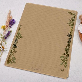 A4 Kraft Letter Writing Paper With Botanical Foliage, 3 of 4