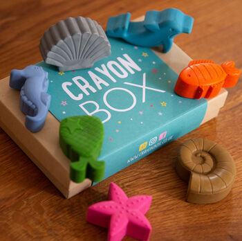 Set Of Nine Gift Boxed Sealife Wax Crayons, 2 of 6