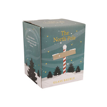 Devon Glass Bauble | Devon Christmas Tree Decoration | Glass Ornament With Wooden North Pole Design | Festive Keepsake | Devon Gift | Boxed, 3 of 4