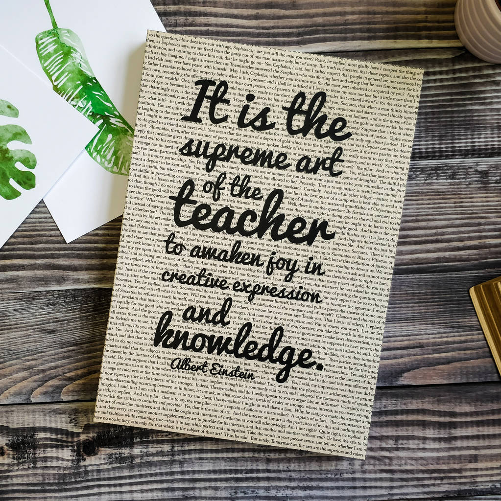 thank you 'teacher' quote journal by bookishly | notonthehighstreet.com