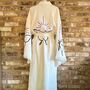 Long Organic Cotton Robe: White With Butterfly, thumbnail 3 of 7