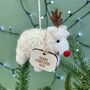 Personalised Felt Rudolph Sheep Bauble, thumbnail 1 of 3