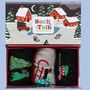 Men's Bamboo Socks Gift Box Christmas Village T Rex, thumbnail 1 of 5