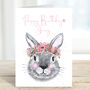 Grey Rabbit Blossom Birthday Card, thumbnail 2 of 3