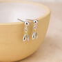 Sterling Silver Snowdrop Stud Earrings, thumbnail 3 of 5