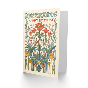 Art Nouveau Wildflowers Vintage Floral Birthday Card, 2 of 5