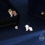 Sterling Silver Enamel Collie Dog Stud Earrings, thumbnail 2 of 12