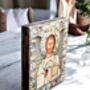 Jesus Christ Icon Print, Greek Orthodox Wall Art, thumbnail 1 of 5