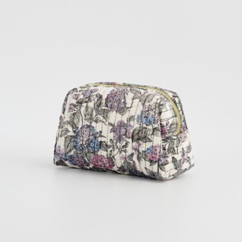Hydrangea Small Quilted Makeup Bag, 3 of 7