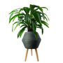 Large Composite Blue Grey Planter With Stand, thumbnail 3 of 8