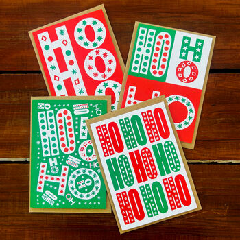 Ho Ho Ho Red Christmas Card, 6 of 6