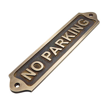 Personalised No Parking Brass Plaque With Vintage Finish, 4 of 12