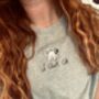 Lil Ghost Cat Embroidered T Shirt, thumbnail 2 of 3