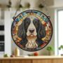 Cocker Spaniel Black And White Stained Glass Effect Suncatcher, thumbnail 4 of 6