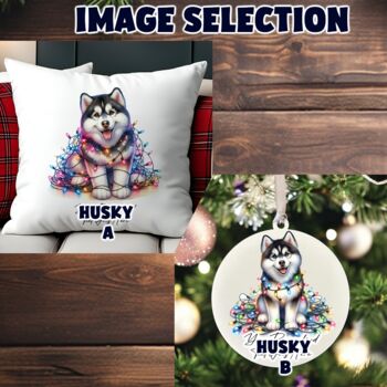 Personalised Husky In Christmas Lights, 2 of 10