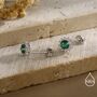 Sterling Silver Emerald Flower Stud Earrings, thumbnail 4 of 12