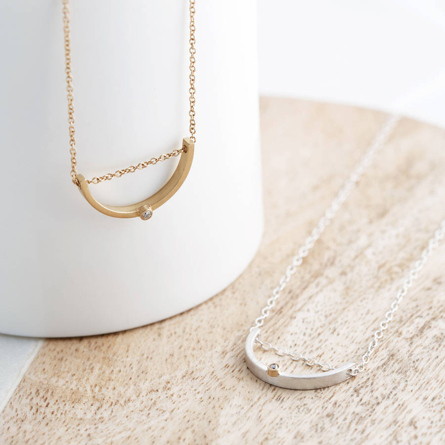 Diamond Crescent Necklace, 1 of 2