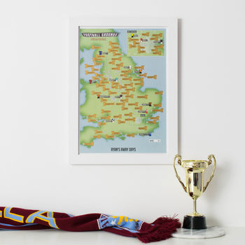 Personalised Scratch Off 92 Football Grounds Print, 3 of 9