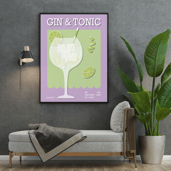 Gin And Tonic Print Four Colour Options, 4 of 8