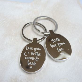 Personalised Love You To The Moon And Back Keyring, 5 of 6