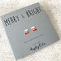 Christmas Stocking Sterling Silver Earrings, thumbnail 2 of 7