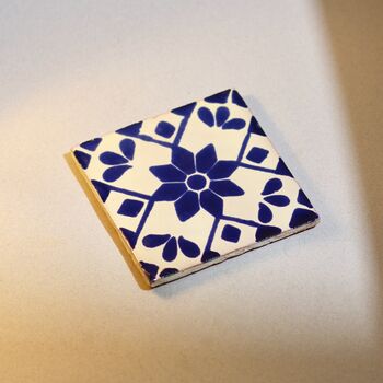 Handmade Ceramic Reworked Mexican Tile Drinks Coasters, 3 of 9
