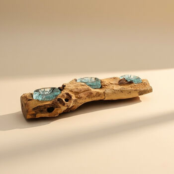 Molten Glass Candle Holder Triple Tealight Holder, 2 of 12