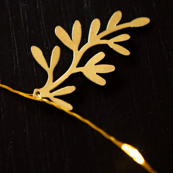 Gold Shimmer Falling Leaves LED Light Chain, 3 of 5