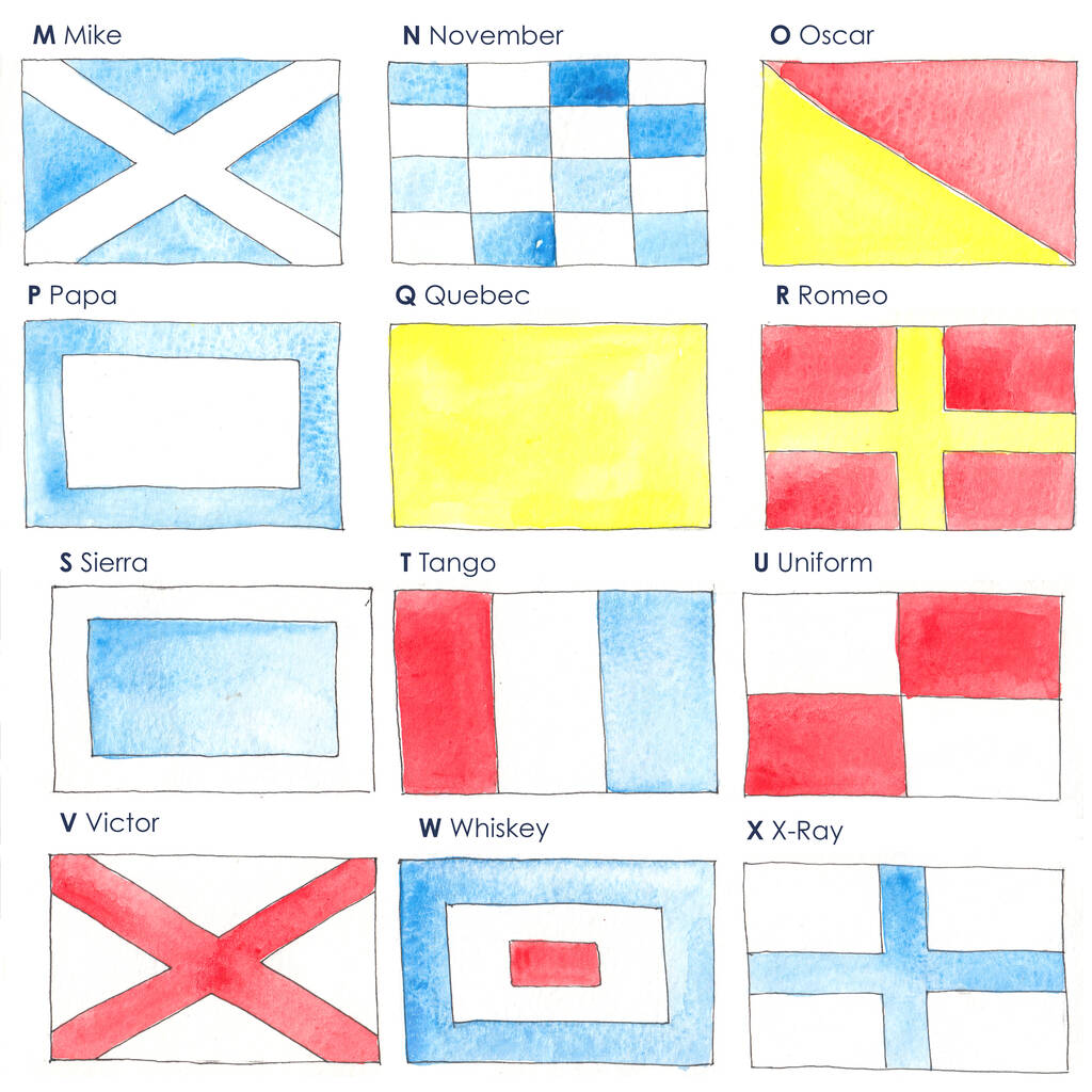 Personalised Sailing Flags Print By This Is Nessie | notonthehighstreet.com