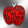 Don't Make Me Use My Teacher Voice Red Apple Enamel Pin Badge, End Of Term, Christmas Gift For Teachers, Teacher Lanyard Accessory, thumbnail 3 of 8