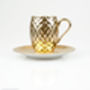 Gold Pineapple Patterned Cup And Saucer, thumbnail 2 of 6