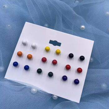 Multicolour Ball Studs Earrings, 2 of 2